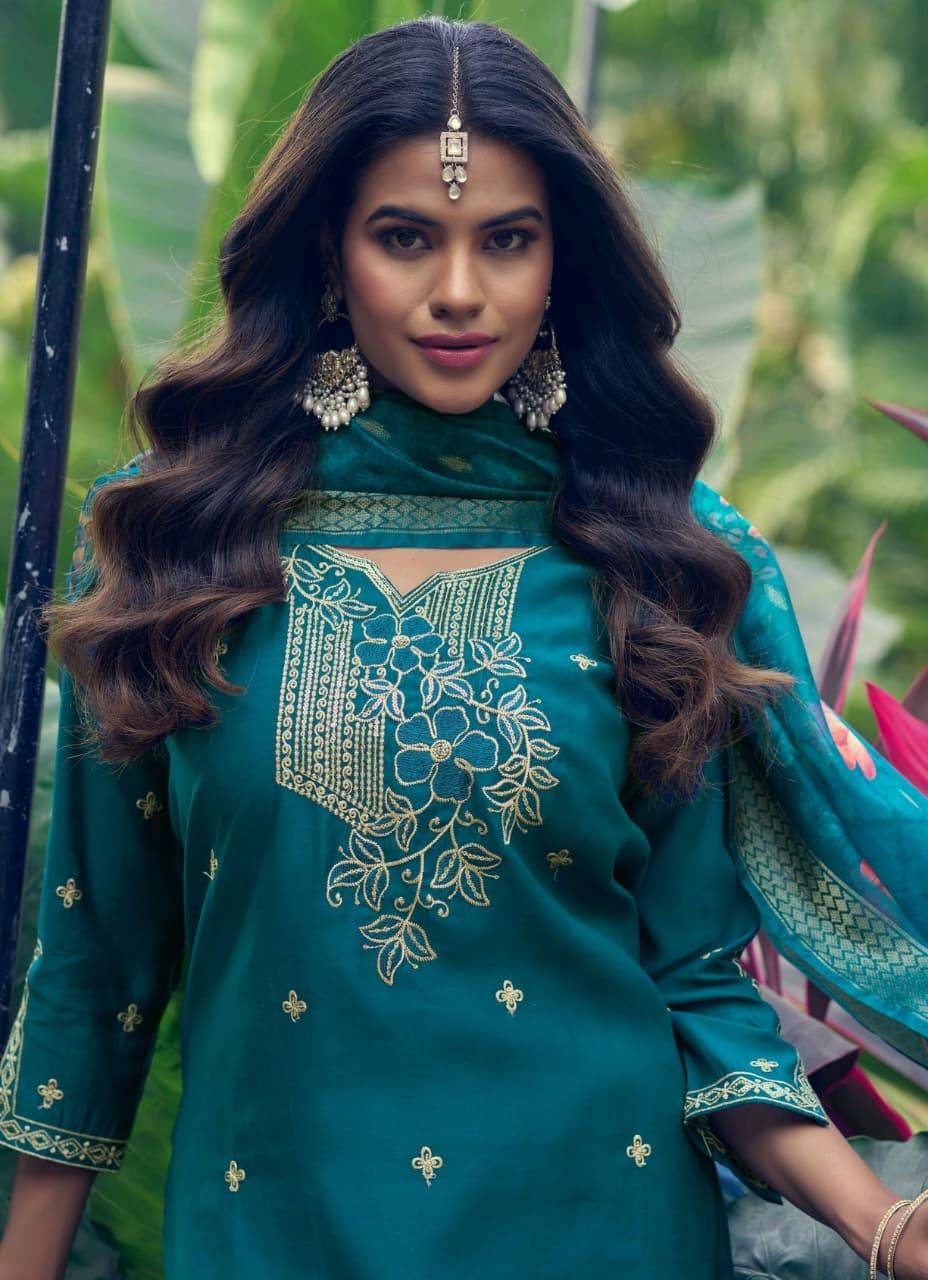  DHVANI VOL-1 By Girnar 1001 To 1008 Series Beautiful Festive Suits Colourful Stylish ROMAN SILK readymade dresses At Wholesale Price